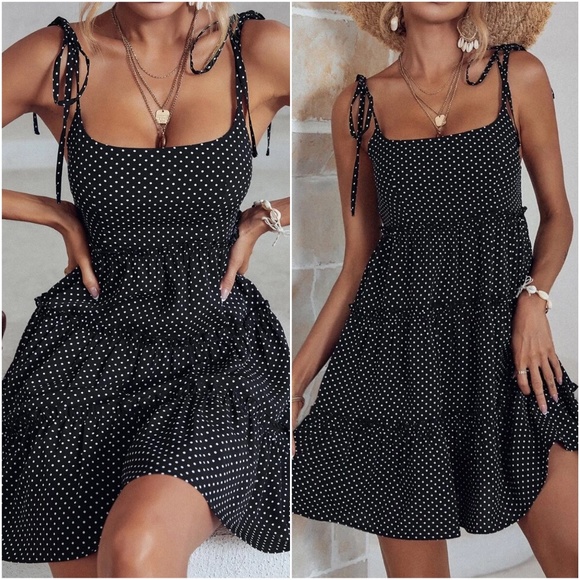 Dresses & Skirts - Polka Dot Tie Cami Mini Dress